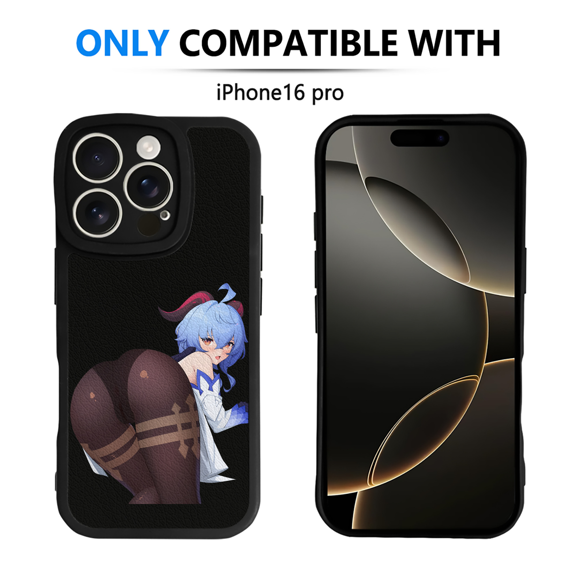 げんし神 甘雨 かんう genshin Ganyu 【iPhone 16シリーズ対応】シリコンスマホケース（レザー調） 材質：シリコン